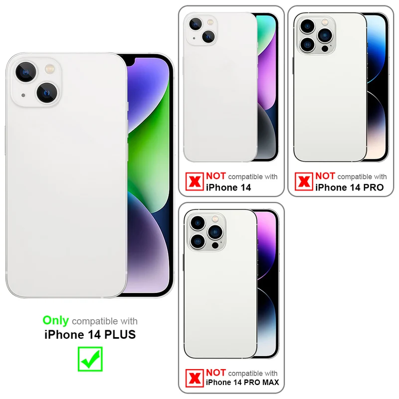 Cadorabo 3x Vollbild Panzer Folie kompatibel mit Apple iPhone 14 PLUS - Schutzfolie 3er Pack Gehärtetes (Tempered) Display-Schutzglas in 9H Härte mit 3D Touch