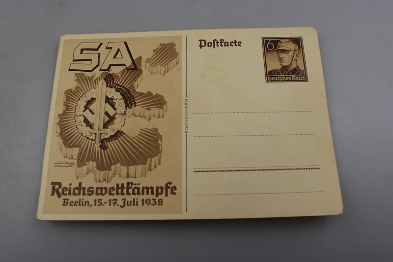 Postkarte SA-Reichswettkampfe, Berlin 15./17. Juli 1938