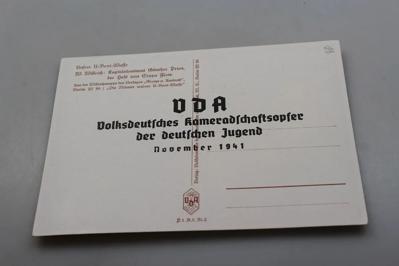 Willrich-Postkarte – U-Boot-Waffe-Serie – Kapitän Leutnant Gunther Prien