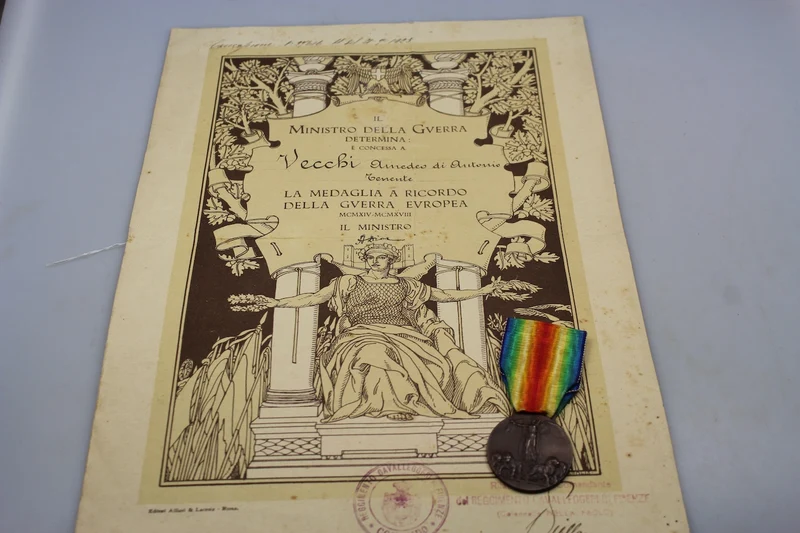 Interalliierte Medaille des 1. Weltkriegs mit Zertifikat