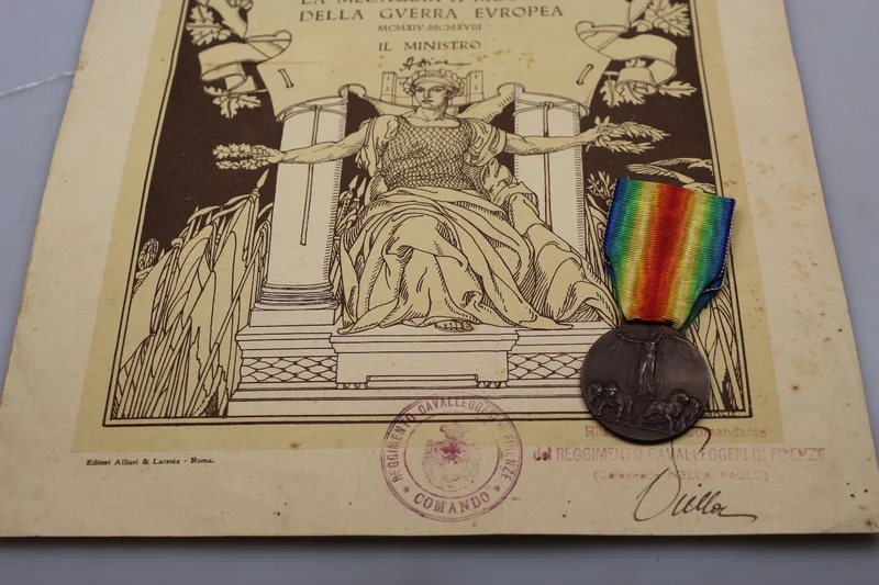 Interalliierte Medaille des 1. Weltkriegs mit Zertifikat