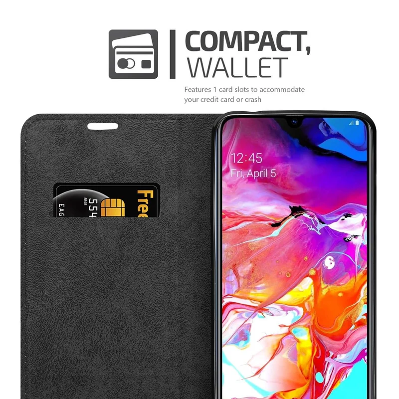 Cadorabo Hülle kompatibel mit Samsung Galaxy A70 / A70s Schutzhülle mit Magnetverschluss, Standfunktion und Kartenfach