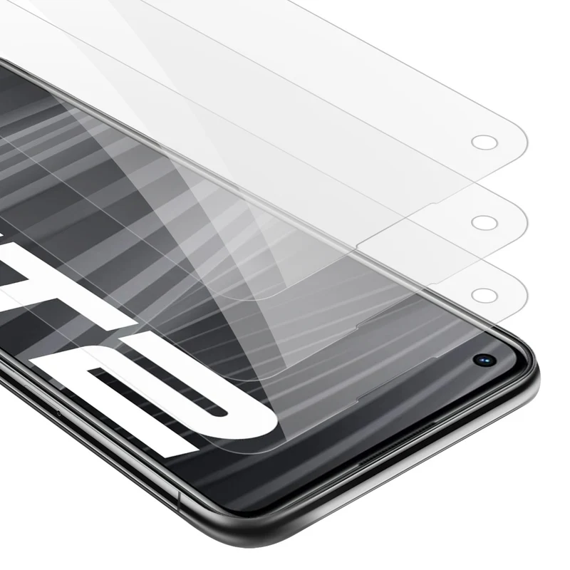Cadorabo 3x Panzer Folie kompatibel mit Realme GT 2 / GT Neo 2 / GT Neo 3T - Schutzfolie 3er Pack Gehärtetes (Tempered) Display-Schutzglas in 9H Härte mit 3D Touch Kompatibilität