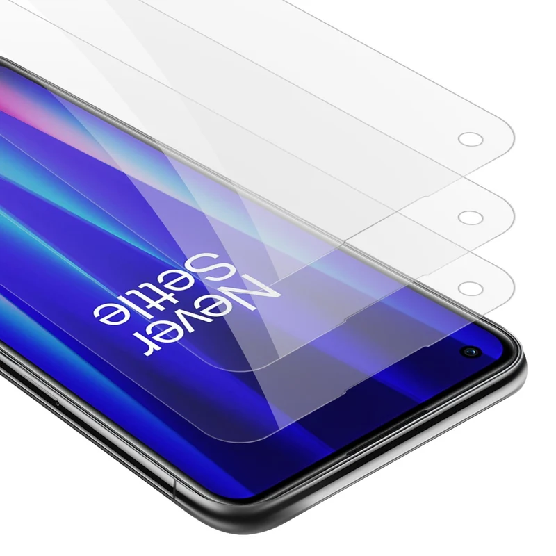 Cadorabo 3x Panzer Folie kompatibel mit OnePlus Nord CE 2 5G - Schutzfolie 3er Pack Gehärtetes (Tempered) Display-Schutzglas in 9H Härte mit 3D Touch Kompatibilität