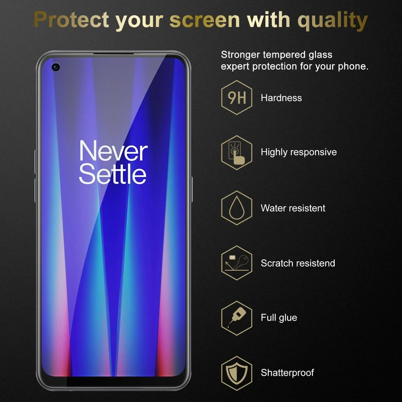 Cadorabo 3x Panzer Folie kompatibel mit OnePlus Nord CE 2 5G - Schutzfolie 3er Pack Gehärtetes (Tempered) Display-Schutzglas in 9H Härte mit 3D Touch Kompatibilität