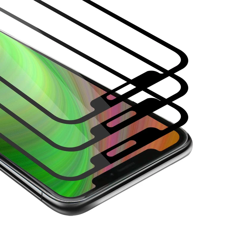 Cadorabo 3x Vollbild Panzer Folie kompatibel mit Apple iPhone 13 MINI - Schutzfolie 3er Pack Gehärtetes (Tempered) Display-Schutzglas in 9H Härte mit 3D Touch