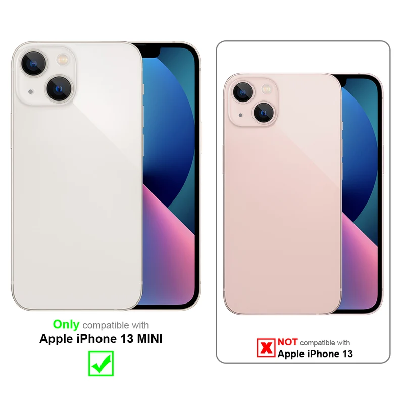 Cadorabo 3x Vollbild Panzer Folie kompatibel mit Apple iPhone 13 MINI - Schutzfolie 3er Pack Gehärtetes (Tempered) Display-Schutzglas in 9H Härte mit 3D Touch