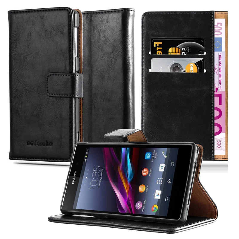 Cadorabo Hülle kompatibel mit Sony Xperia Z Schutzhülle mit Magnetverschluss, Standfunktion und Kartenfach