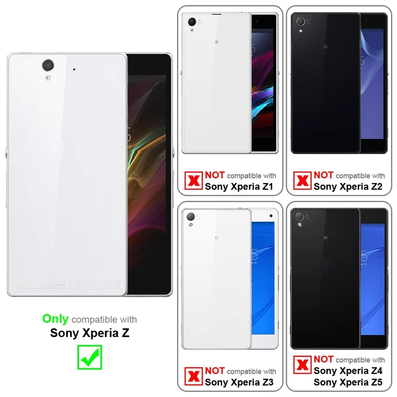 Cadorabo Hülle kompatibel mit Sony Xperia Z Schutzhülle mit Magnetverschluss, Standfunktion und Kartenfach