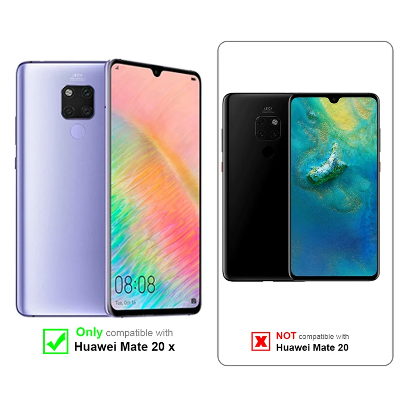 Cadorabo 3x Panzer Folie kompatibel mit Huawei MATE 20 X - Schutzfolie 3er Pack Gehärtetes (Tempered) Display-Schutzglas in 9H Härte mit 3D Touch Kompatibilität