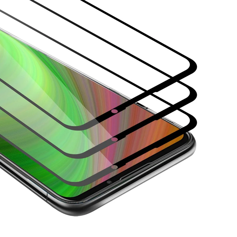 Cadorabo 3x Vollbild Panzer Folie kompatibel mit MEIZU 16Xs - Schutzfolie 3er Pack Gehärtetes (Tempered) Display-Schutzglas in 9H Härte mit 3D Touch