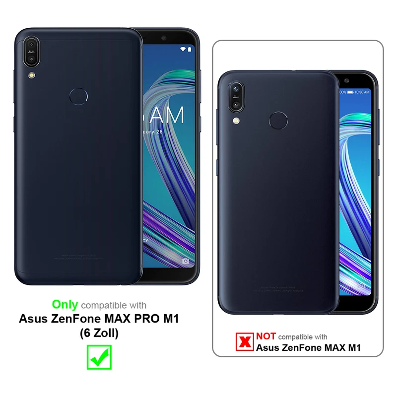 Cadorabo 3x Vollbild Panzer Folie kompatibel mit Asus ZenFone MAX PRO M1 (6 Zoll) - Schutzfolie 3er Pack Gehärtetes (Tempered) Display-Schutzglas in 9H Härte mit 3D Touch