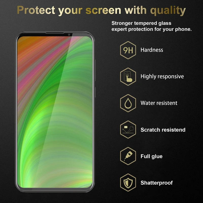 Cadorabo 3x Panzer Folie kompatibel mit MEIZU 16Xs - Schutzfolie 3er Pack Gehärtetes (Tempered) Display-Schutzglas in 9H Härte mit 3D Touch Kompatibilität