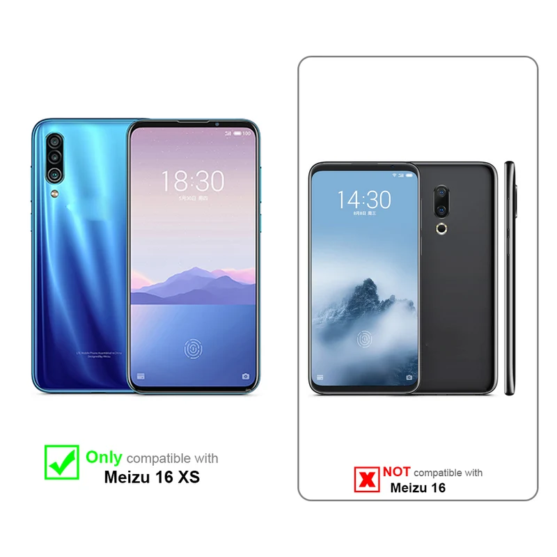Cadorabo 3x Panzer Folie kompatibel mit MEIZU 16Xs - Schutzfolie 3er Pack Gehärtetes (Tempered) Display-Schutzglas in 9H Härte mit 3D Touch Kompatibilität