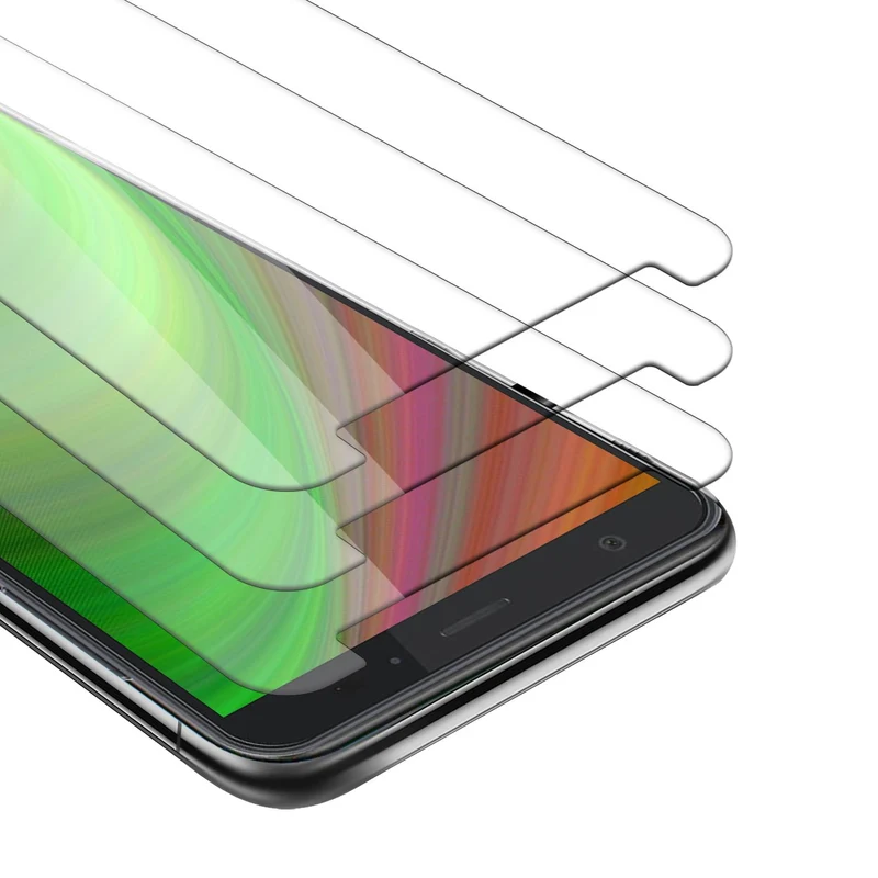 Cadorabo 3x Panzer Folie kompatibel mit ZTE Blade A5 2019 - Schutzfolie 3er Pack Gehärtetes (Tempered) Display-Schutzglas in 9H Härte mit 3D Touch Kompatibilität