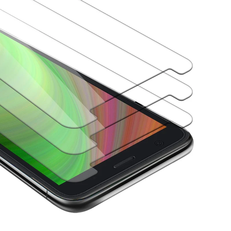 Cadorabo 3x Panzer Folie kompatibel mit ZTE Blade A3 2019 - Schutzfolie 3er Pack Gehärtetes (Tempered) Display-Schutzglas in 9H Härte mit 3D Touch Kompatibilität
