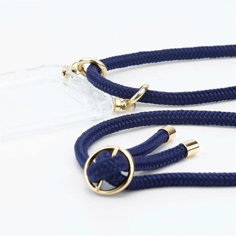 Cadorabo Handy Kette kompatibel mit Samsung Galaxy A40 Silikon Schutzhülle mit Gold Ringen, Kordel Band und abnehmbarem Etui