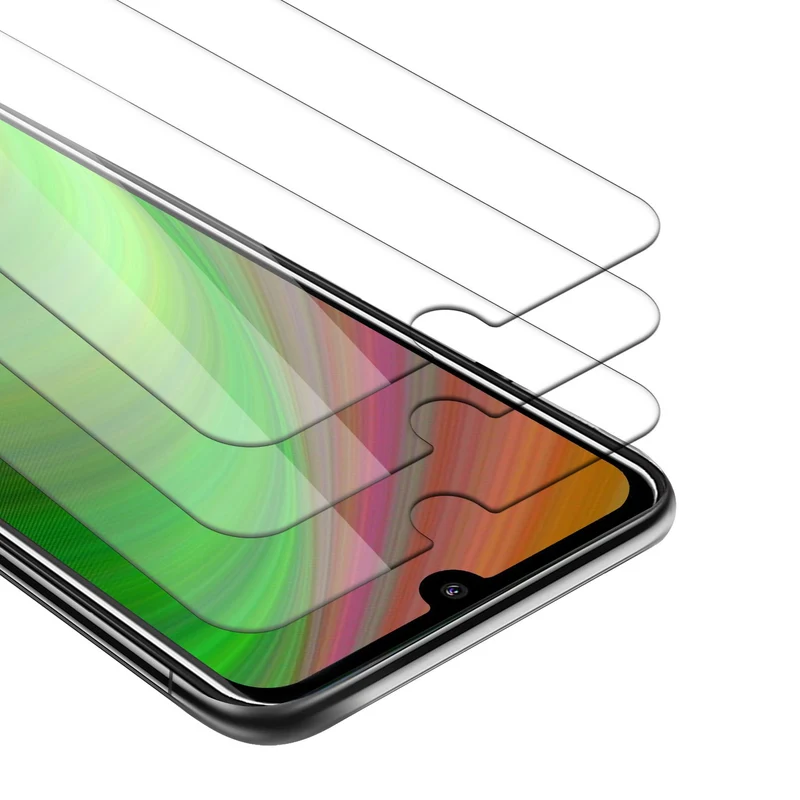 Cadorabo 3x Panzer Folie kompatibel mit Nokia 2,2 - Schutzfolie 3er Pack Gehärtetes (Tempered) Display-Schutzglas in 9H Härte mit 3D Touch Kompatibilität