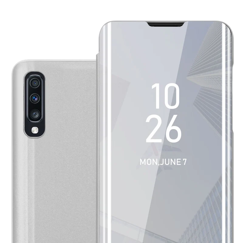 Cadorabo Hülle kompatibel mit Samsung Galaxy A70 / A70s Clear View Spiegel Schutzhülle mit Standfunktion 360 Grad Schutz