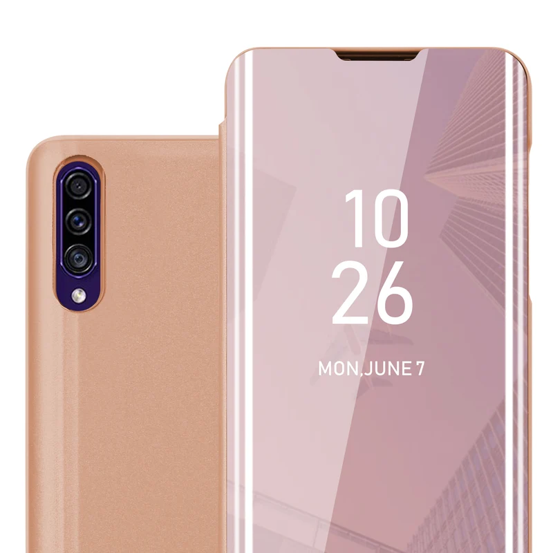 Cadorabo Hülle kompatibel mit Samsung Galaxy A50 4G / A50s / A30s Clear View Spiegel Schutzhülle mit Standfunktion 360 Grad Schutz