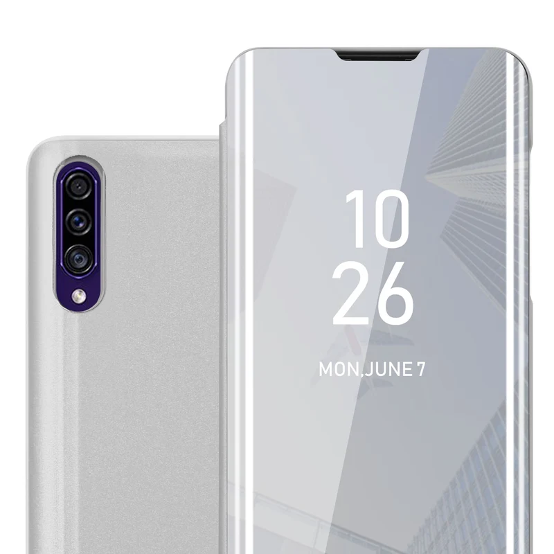 Cadorabo Hülle kompatibel mit Samsung Galaxy A50 4G / A50s / A30s Clear View Spiegel Schutzhülle mit Standfunktion 360 Grad Schutz