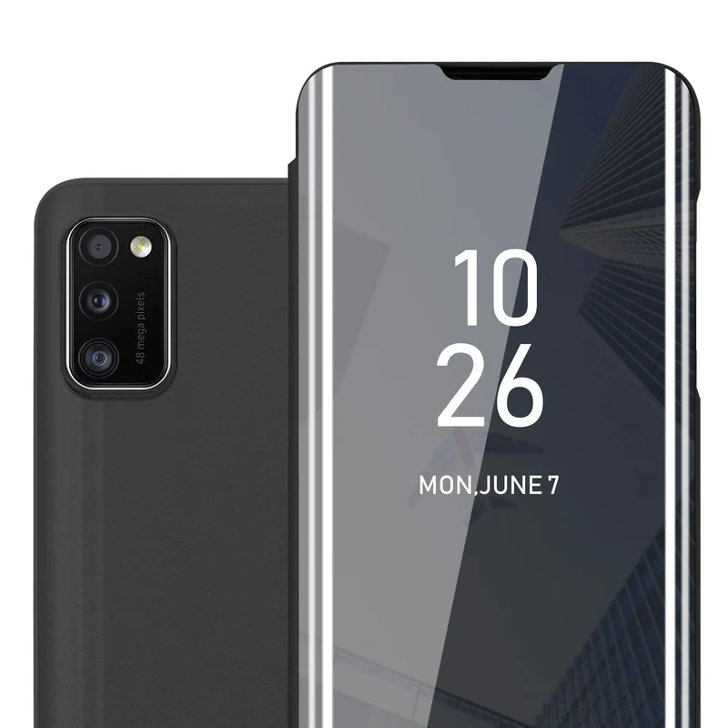Cadorabo Hülle kompatibel mit Samsung Galaxy A41 Clear View Spiegel Schutzhülle mit Standfunktion 360 Grad Schutz