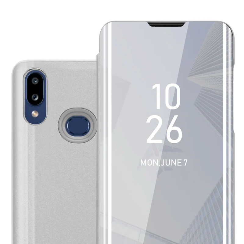 Cadorabo Hülle kompatibel mit Samsung Galaxy A10s / M01s Clear View Spiegel Schutzhülle mit Standfunktion 360 Grad Schutz