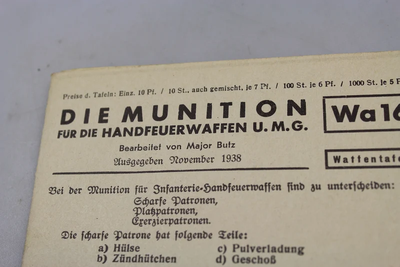Wehrmacht WW2 Kleinwaffenmunitionsbroschüre