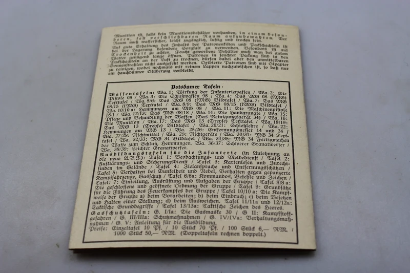 Wehrmacht WW2 Kleinwaffenmunitionsbroschüre