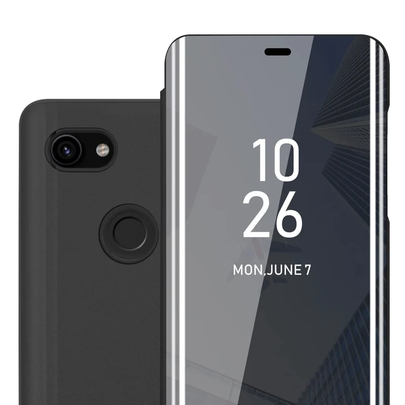 Cadorabo Hülle kompatibel mit Google PIXEL 3A Clear View Spiegel Schutzhülle mit Standfunktion 360 Grad Schutz