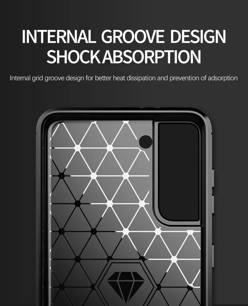 Cadorabo Hülle für Samsung Galaxy S21 PLUS Schutzhülle aus flexiblem TPU Silikon in Edelstahl-Karbonfaser Optik