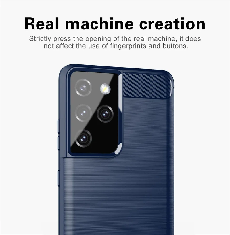 Cadorabo Hülle für Samsung Galaxy S21 ULTRA Schutzhülle aus flexiblem TPU Silikon in Edelstahl-Karbonfaser Optik