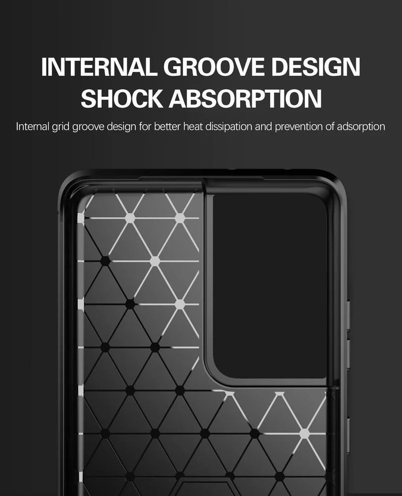 Cadorabo Hülle für Samsung Galaxy S21 ULTRA Schutzhülle aus flexiblem TPU Silikon in Edelstahl-Karbonfaser Optik