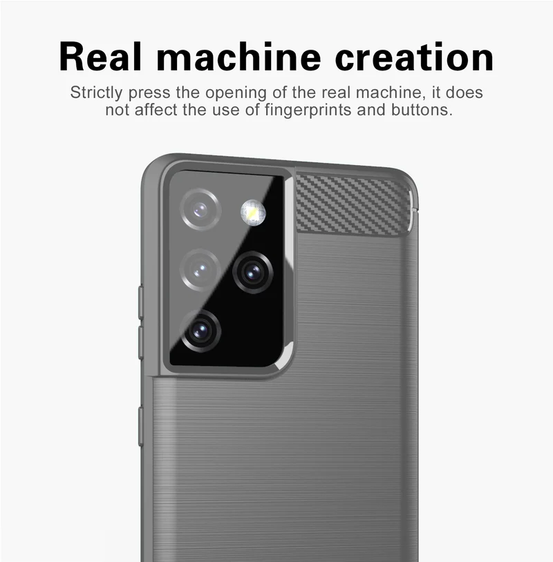 Cadorabo Hülle für Samsung Galaxy S21 ULTRA Schutzhülle aus flexiblem TPU Silikon in Edelstahl-Karbonfaser Optik