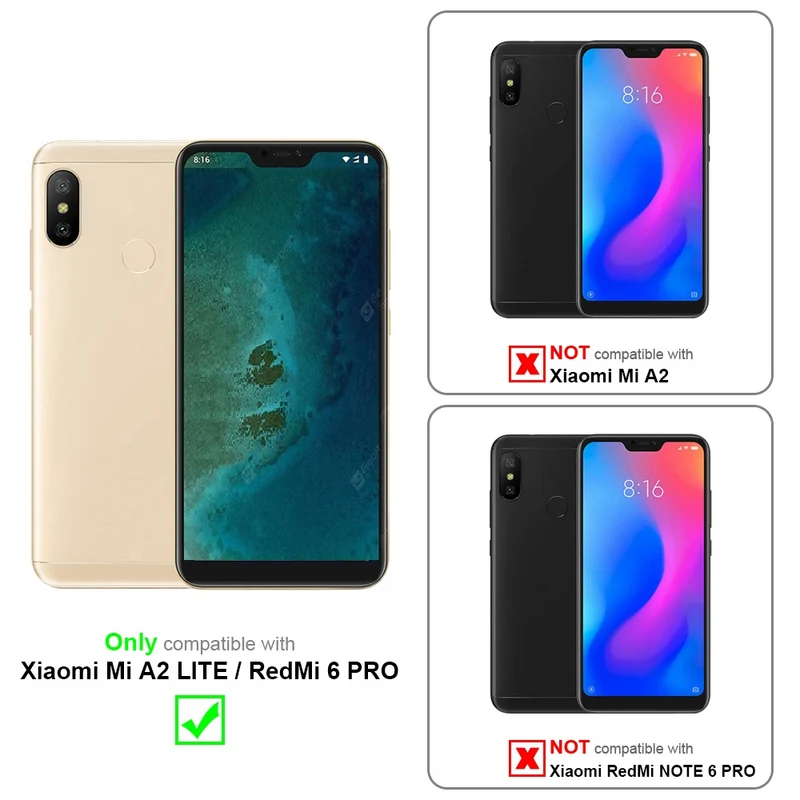 Cadorabo Vollbild Panzer Folie kompatibel mit Xiaomi Mi A2 LITE / RedMi 6 PRO - Schutzfolie Gehärtetes (Tempered) Display-Schutzglas in 9H Härte mit 3D Touch