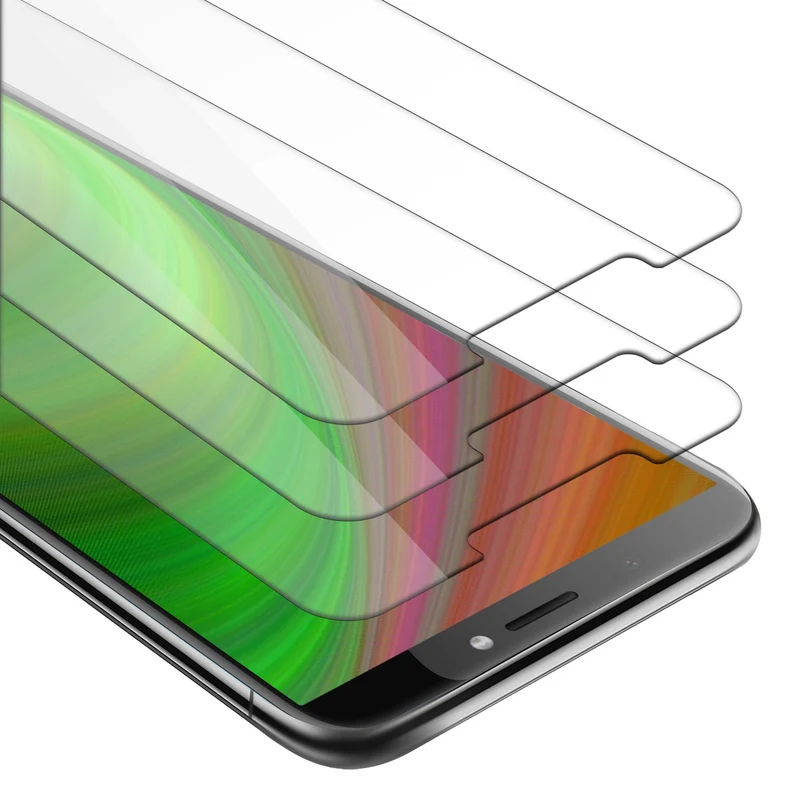 Cadorabo 3x Panzer Folie kompatibel mit HTC Desire 12 PLUS - Schutzfolie 3er Pack Gehärtetes (Tempered) Display-Schutzglas in 9H Härte mit 3D Touch Kompatibilität