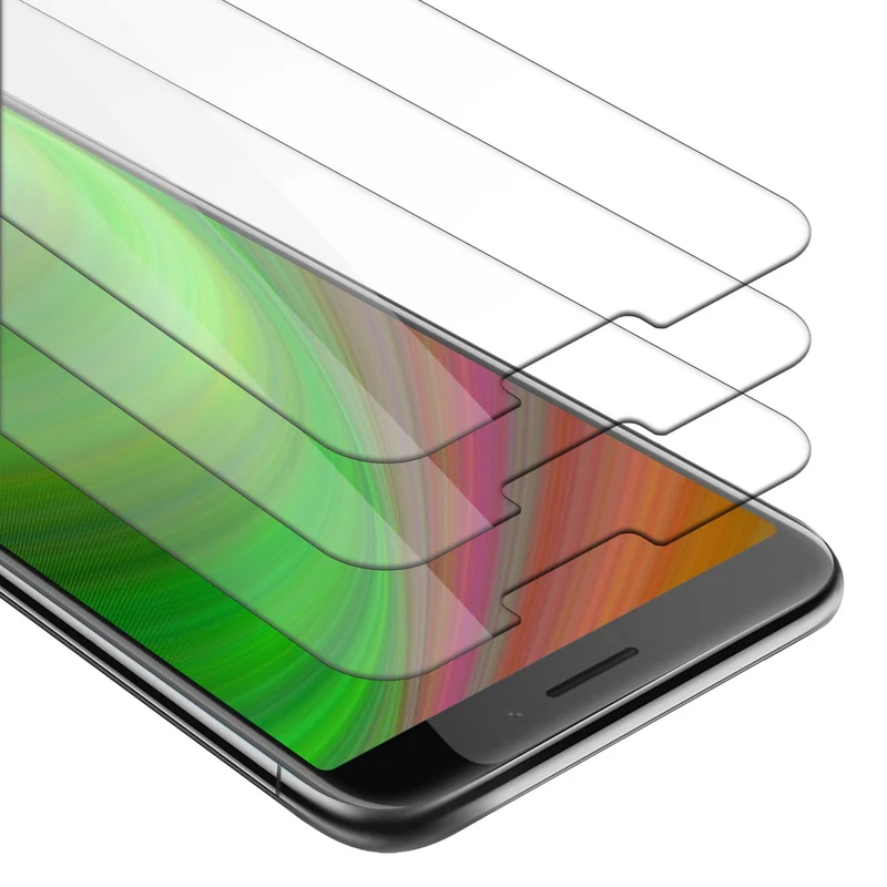 Cadorabo 3x Panzer Folie kompatibel mit HTC Desire 12 - Schutzfolie 3er Pack Gehärtetes (Tempered) Display-Schutzglas in 9H Härte mit 3D Touch Kompatibilität