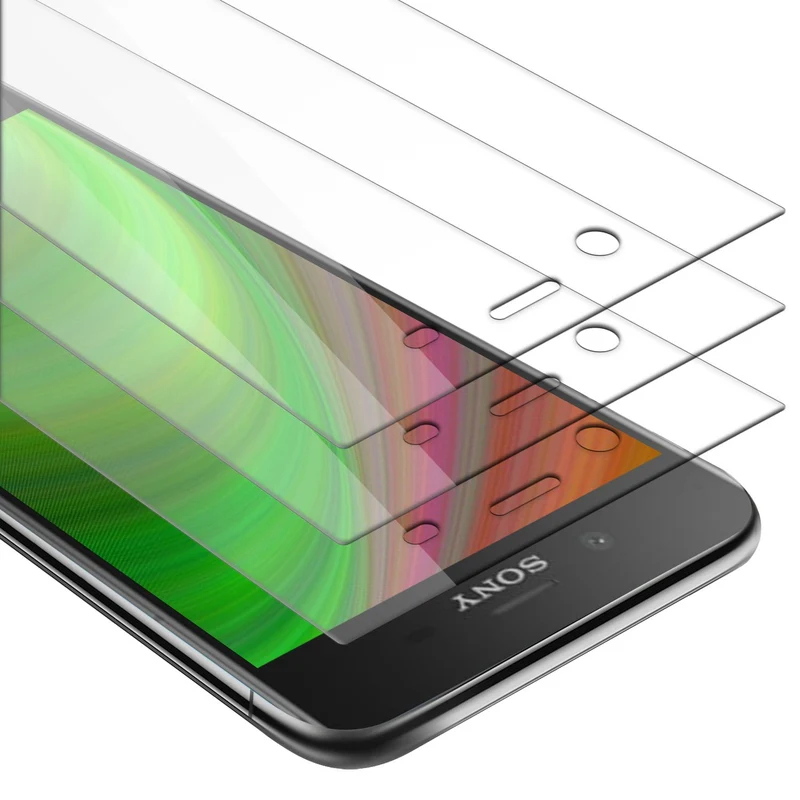 Cadorabo 3x Panzer Folie kompatibel mit Sony Xperia XZ1s - Schutzfolie 3er Pack Gehärtetes (Tempered) Display-Schutzglas in 9H Härte mit 3D Touch Kompatibilität