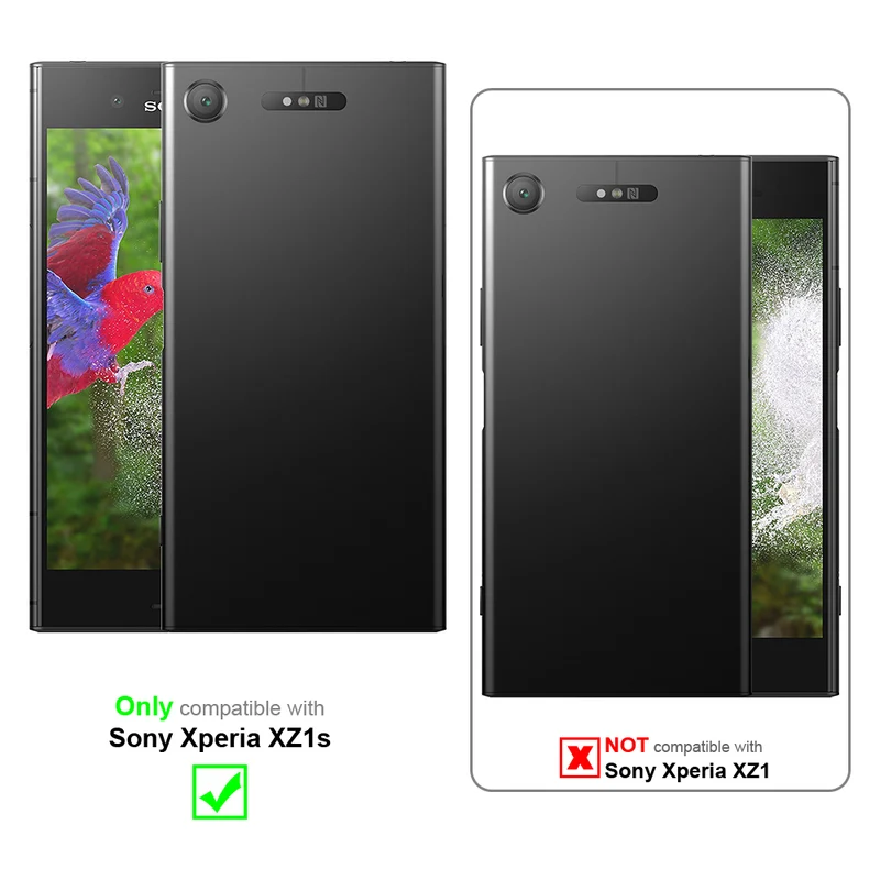 Cadorabo 3x Panzer Folie kompatibel mit Sony Xperia XZ1s - Schutzfolie 3er Pack Gehärtetes (Tempered) Display-Schutzglas in 9H Härte mit 3D Touch Kompatibilität