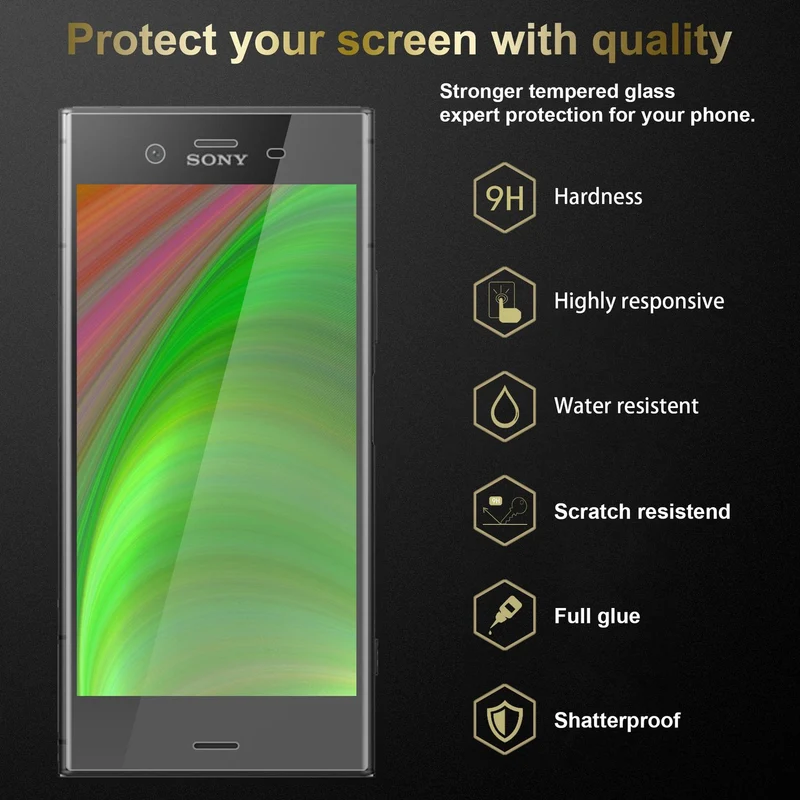 Cadorabo 3x Panzer Folie kompatibel mit Sony Xperia XZ1s - Schutzfolie 3er Pack Gehärtetes (Tempered) Display-Schutzglas in 9H Härte mit 3D Touch Kompatibilität