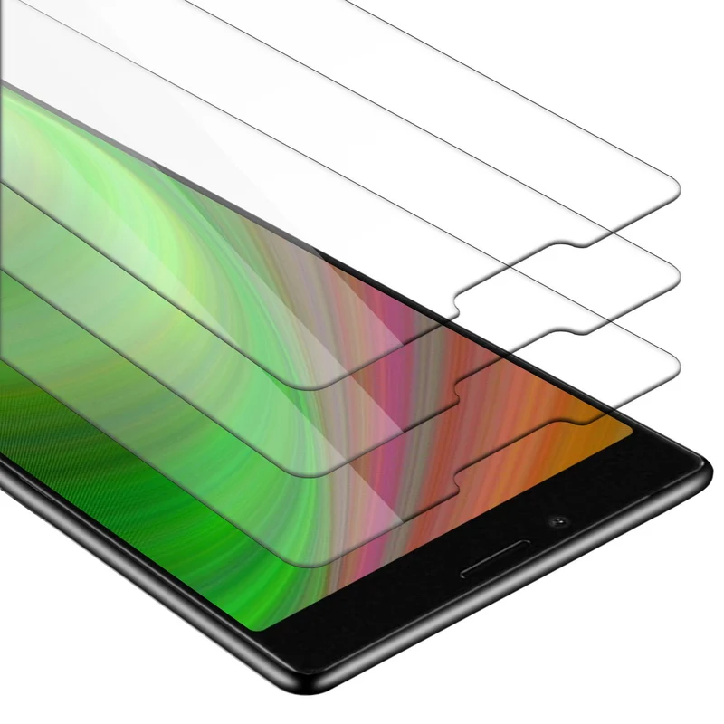 Cadorabo 3x Panzer Folie kompatibel mit Sony Xperia L3 - Schutzfolie 3er Pack Gehärtetes (Tempered) Display-Schutzglas in 9H Härte mit 3D Touch Kompatibilität
