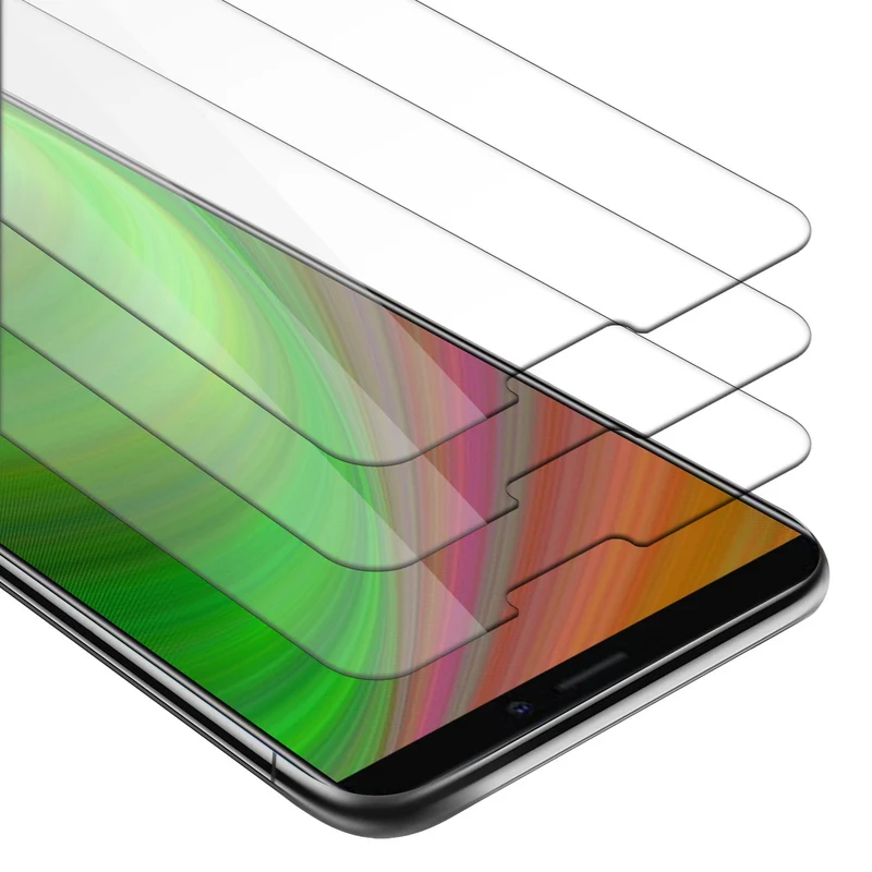 Cadorabo 3x Panzer Folie kompatibel mit MEIZU NOTE 8 - Schutzfolie 3er Pack Gehärtetes (Tempered) Display-Schutzglas in 9H Härte mit 3D Touch Kompatibilität