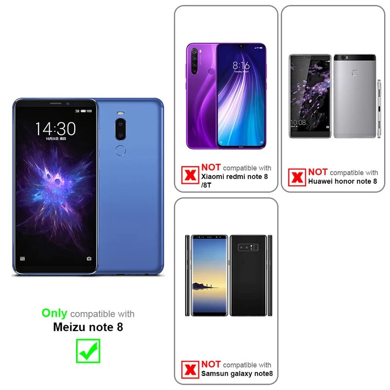 Cadorabo 3x Panzer Folie kompatibel mit MEIZU NOTE 8 - Schutzfolie 3er Pack Gehärtetes (Tempered) Display-Schutzglas in 9H Härte mit 3D Touch Kompatibilität