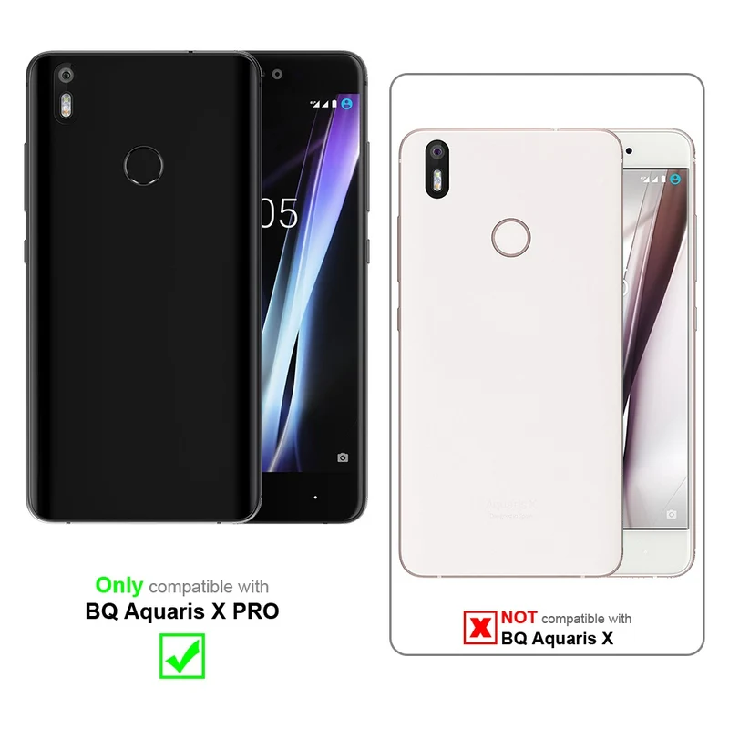 Cadorabo 3x Panzer Folie kompatibel mit BQ Aquaris X PRO - Schutzfolie 3er Pack Gehärtetes (Tempered) Display-Schutzglas in 9H Härte mit 3D Touch Kompatibilität