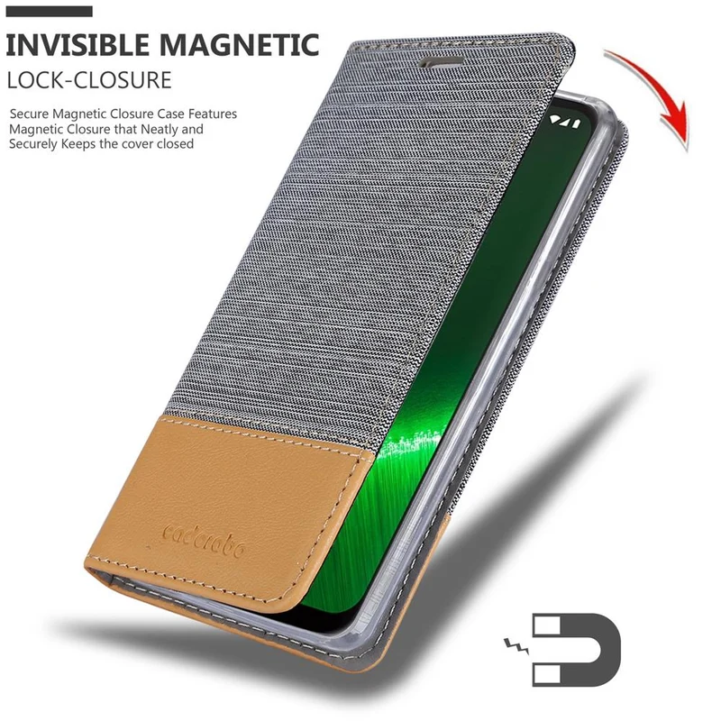 Cadorabo Hülle kompatibel mit Motorola MOTO G7 / G7 PLUS Schutzhülle mit Magnetverschluss, Standfunktion und Kartenfach