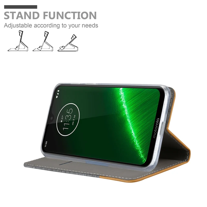 Cadorabo Hülle kompatibel mit Motorola MOTO G7 / G7 PLUS Schutzhülle mit Magnetverschluss, Standfunktion und Kartenfach