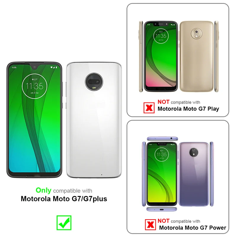 Cadorabo Hülle kompatibel mit Motorola MOTO G7 / G7 PLUS Schutzhülle mit Magnetverschluss, Standfunktion und Kartenfach