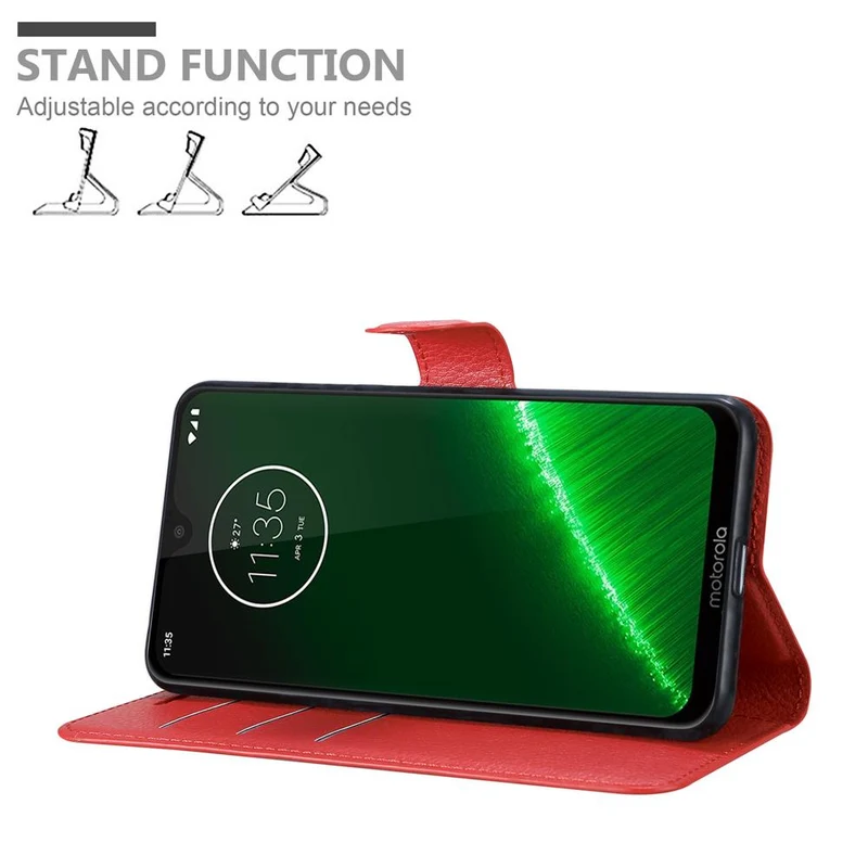 Cadorabo Hülle kompatibel mit Motorola MOTO G7 / G7 PLUS Schutzhülle mit Magnetverschluss, Standfunktion und Kartenfach