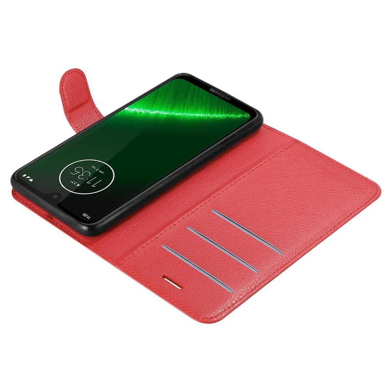 Cadorabo Hülle kompatibel mit Motorola MOTO G7 / G7 PLUS Schutzhülle mit Magnetverschluss, Standfunktion und Kartenfach