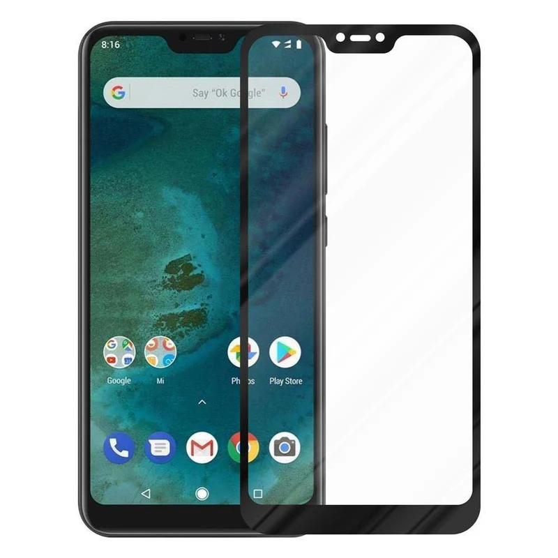 Cadorabo Vollbild Panzer Folie kompatibel mit Xiaomi Mi A2 LITE / RedMi 6 PRO - Schutzfolie Gehärtetes (Tempered) Display-Schutzglas in 9H Härte mit 3D Touch